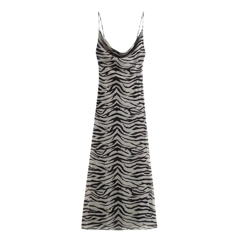 EasyPair Printed Midi Slip Dress – Desk-to-Brunch Geometric Glow