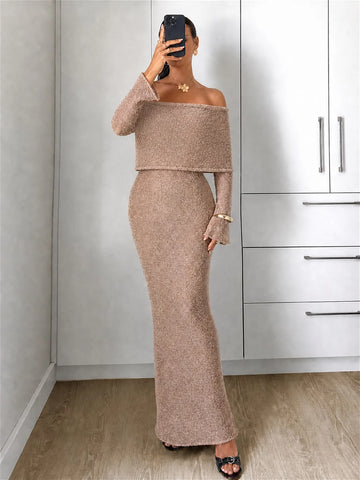 EasyPair Long Sleeve Swing Dress Set – Cozy Layers, Zero Effort